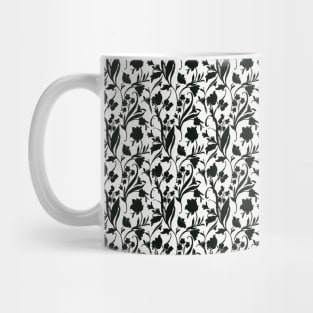 Black and White Neck Gator Black and White Floral Pattern Mug